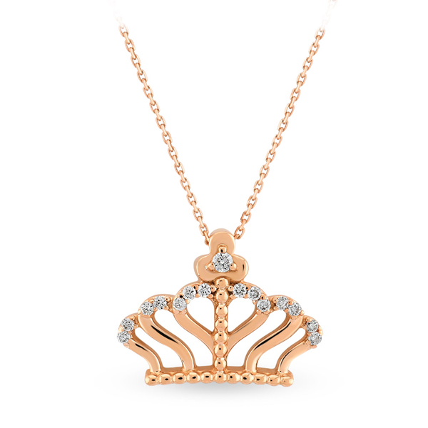 0,08ct Diamond Crown Pendant