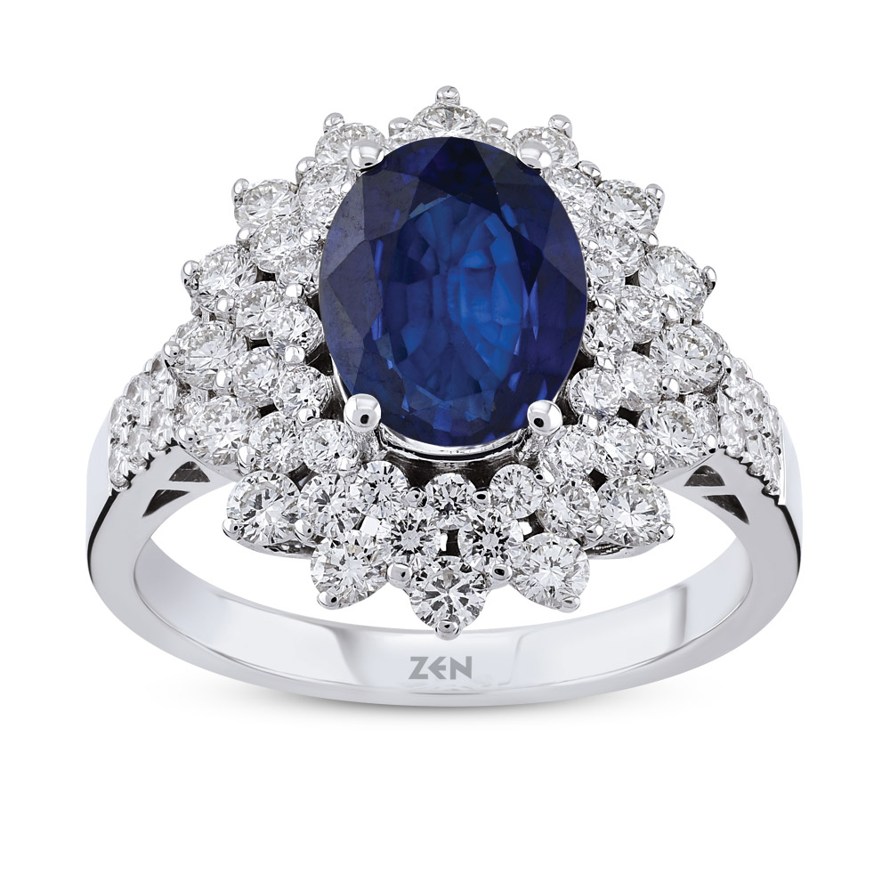 1,18ct Diamond Sapphire Ring