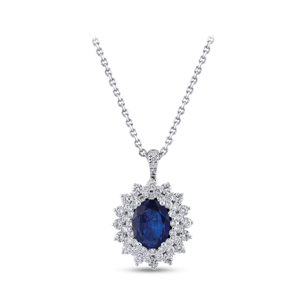 1,07ct Diamond Sapphire Pendant