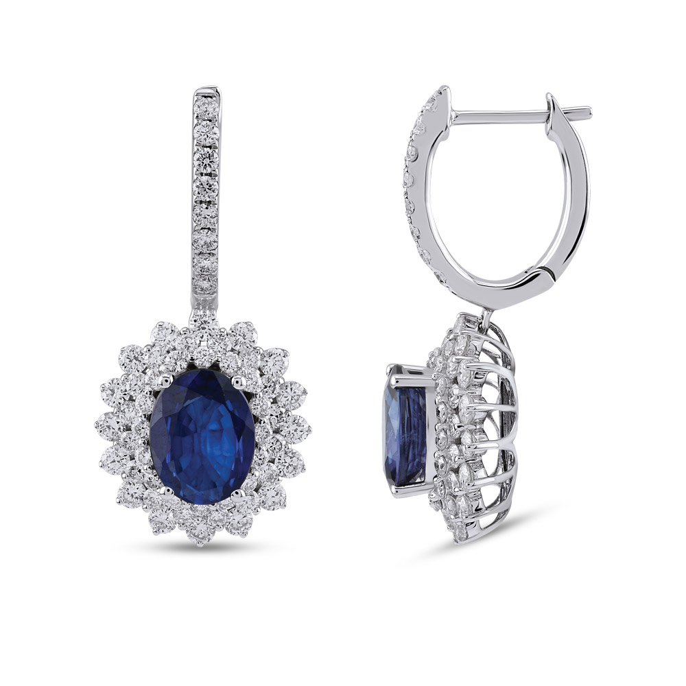 1,44ct Diamond Sapphire Earrings
