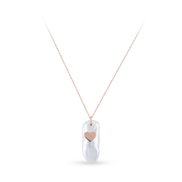 0,01ct Diamond White Pearl Pendant