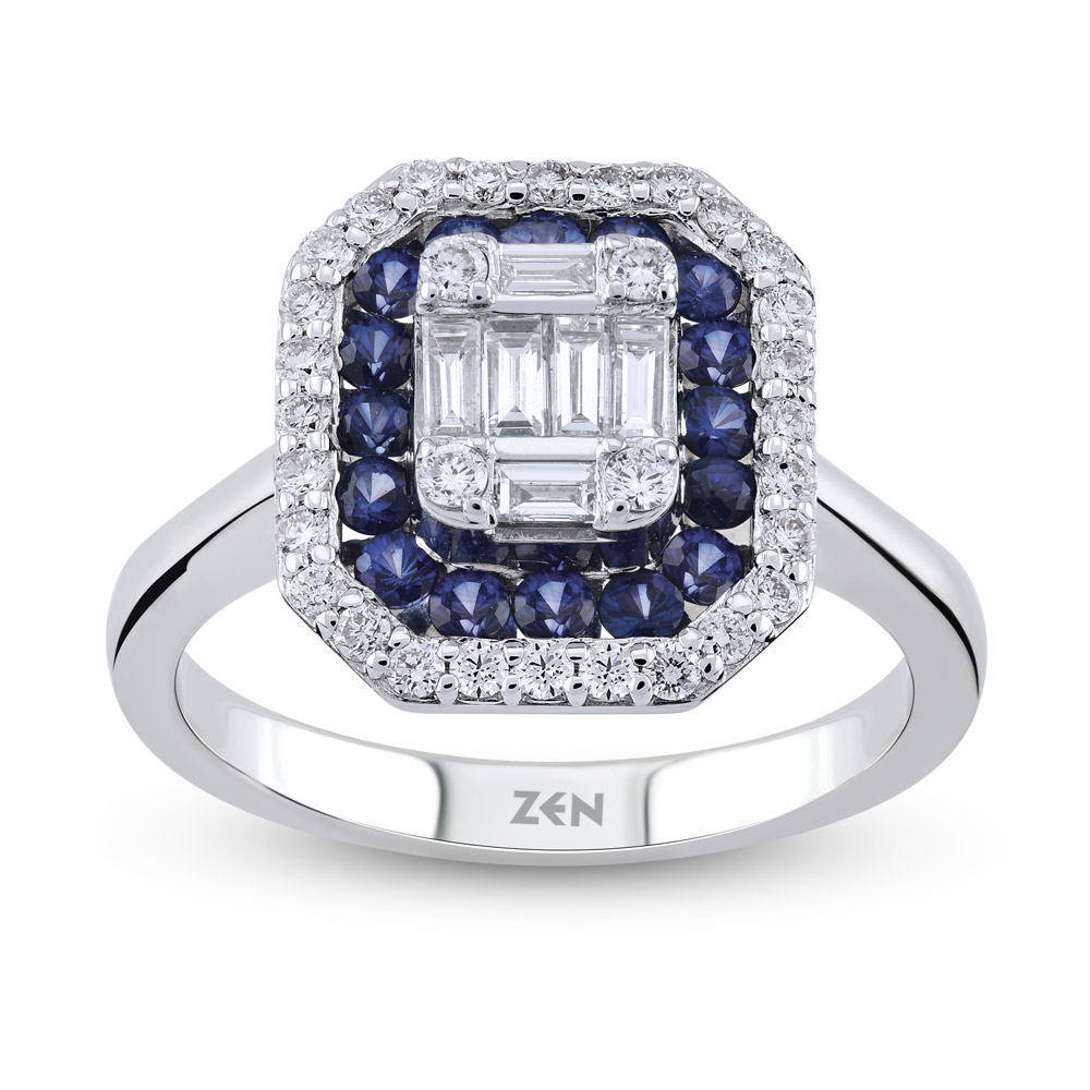 0,49ct Diamond Sapphire Ring