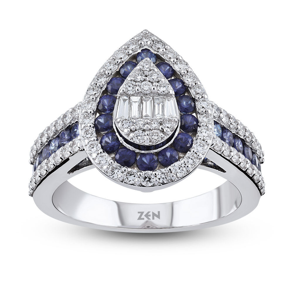 0,64ct Diamond Sapphire Ring