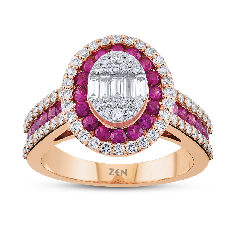 0,73ct Diamond Ruby Ring