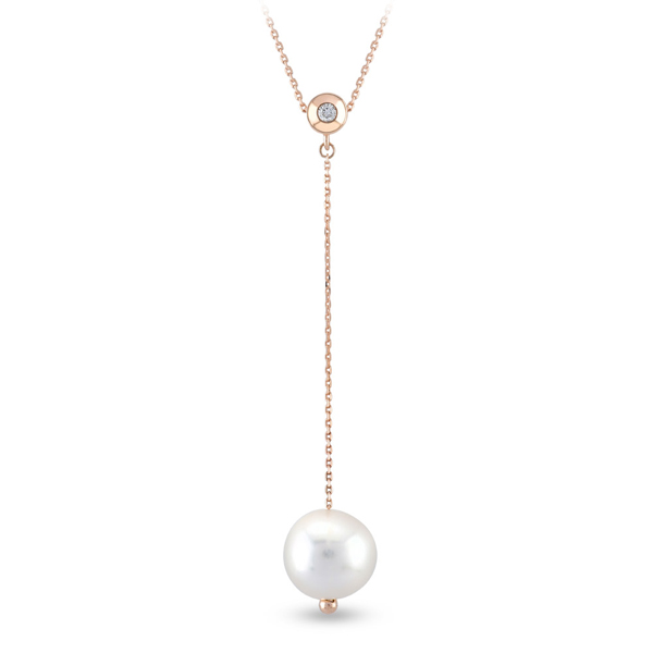 0,02ct Diamond  White Pearl Pendant